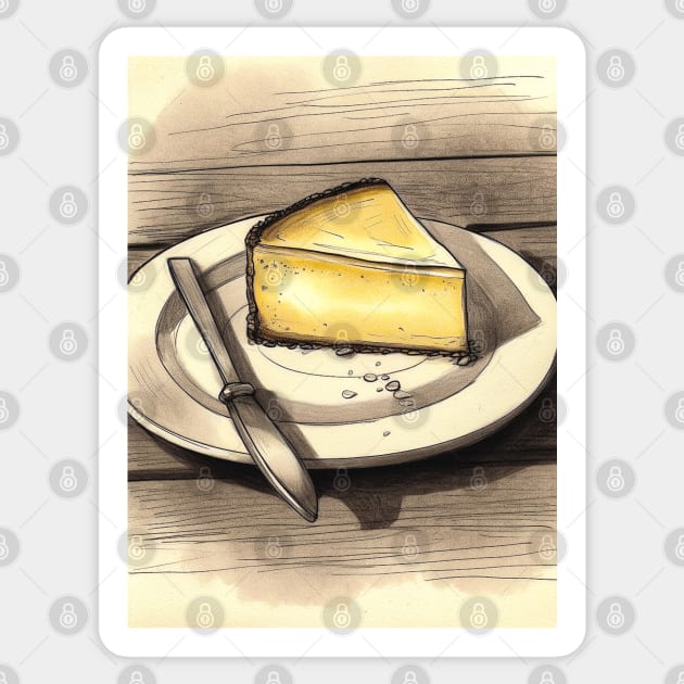 Elevate Your Home Bakery with a Stunning Watercolor Cheesecake Painting: The Perfect Gift for Dessert Lovers Sticker by Rolling Reality